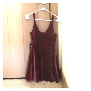 Express Velvet deep V wire skort dress